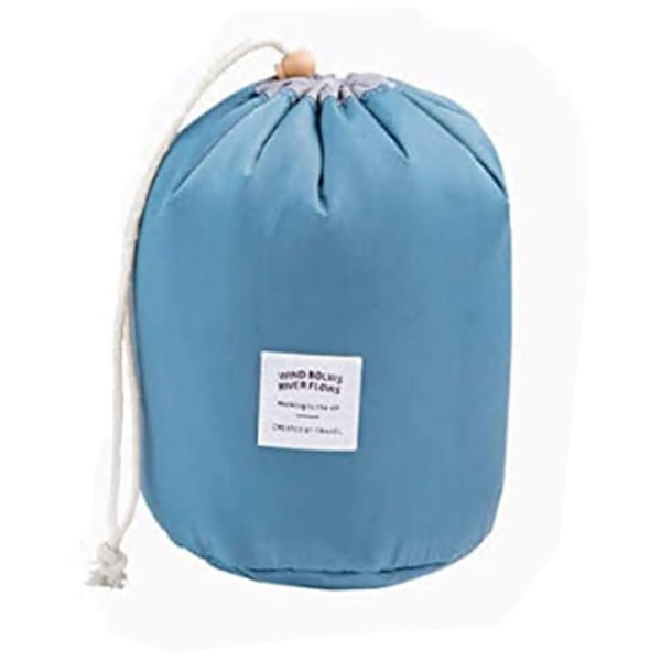 Resevärda Kosmetikpåsar 2 Pack Vattentäta Sminkpåsar Multifunktionell Hink Toalettsakväska Tunna Fodral Badrumsförvaring Bärfodral Toalettsaksväskor Blue