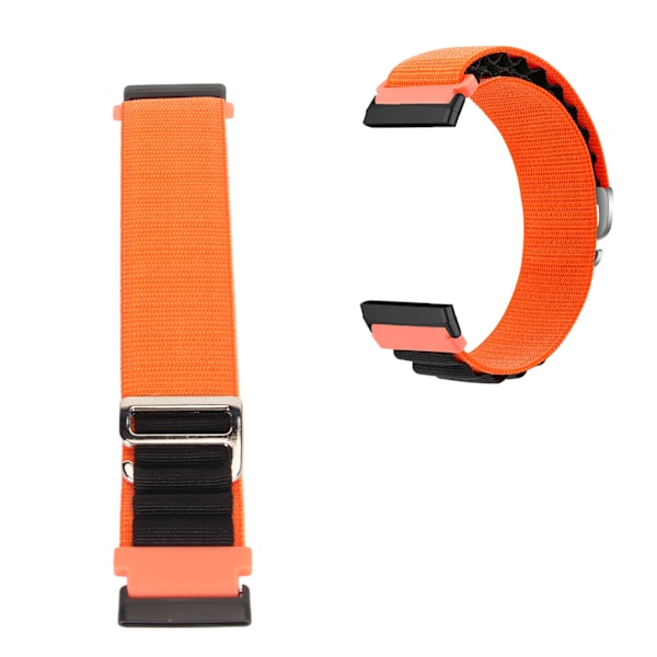 Stretch Woven Nylon Smartwatch Band Rem Stroppe Tilbehør Passer Til Fitbit Versa 4 3 Sense 2 Oransje og Svart