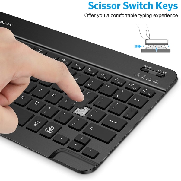 Tangentbord för surfplatta Mini trådlöst Bluetooth bakgrundsbelyst tangentbord