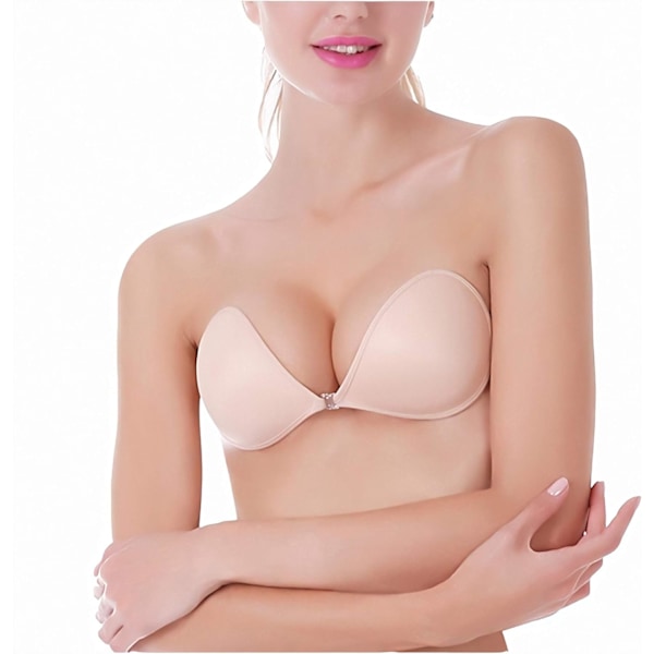 Push-up Strapless Selvklebende Plunge BH Usynlig Ryggløs Sticky BH