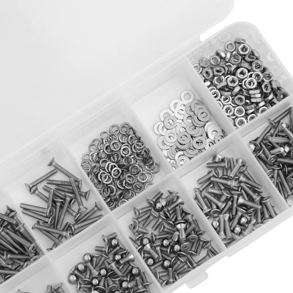 600pcs Stainless Steel Countersunk Head Screws Assortment M2 Hex Socket Screw Bolts Fasteners