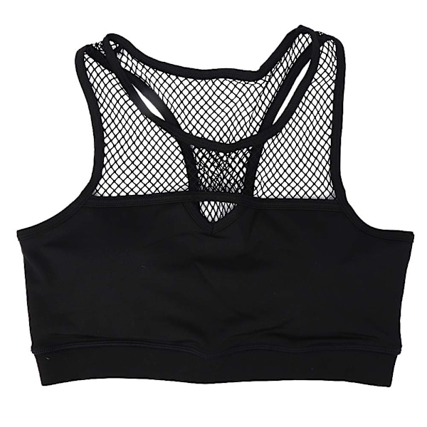 Yoga Fitness Stretch Treningstanktopp med Mesh-søm og Polstret Sports-BH (XL)