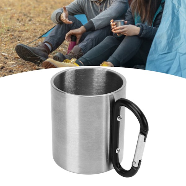 Stainless Steel Climbing Cup Double Layer Thickened Portable Camping Mug Good Heat Insulation Coffee Teacup for Outdoor