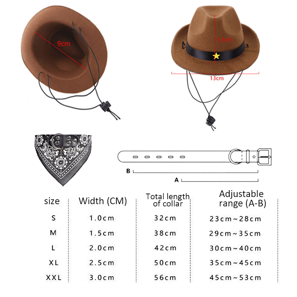 Koiran Halloween-asu, Koiran Cowboy-asu Halloween Koiran Cowboy-hattu Halloween Koiran Bandana-huivi Hauska Koiran Halloween-asu Pienille Keskikokoisille Suurille Style 2
