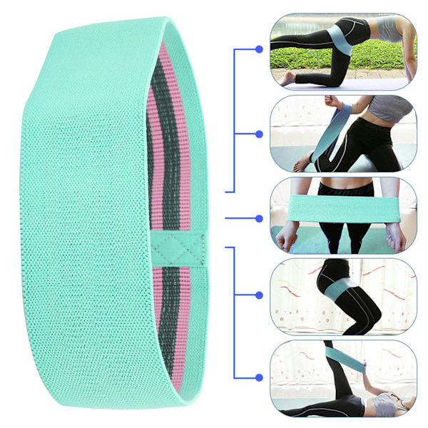 Yoga Hip Resistance Band Set Portable Fitness Elastic Band Women Squat Loop Body BuildingMint Green