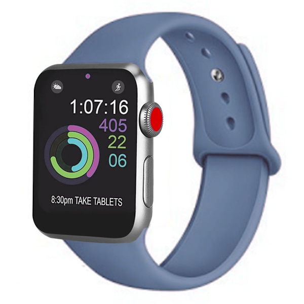 Kompatibel Apple iWatch Rem 38-40mm S/M, M/L Myk Silikon Sportutskiftingsrem Kompatibel iWatch Serie 5 /4 /3 /2/ 1(S/M Isblå)