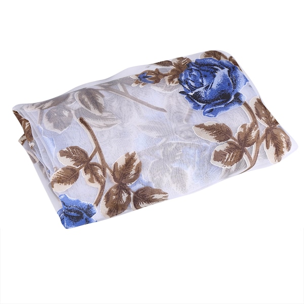 1*2m Romantic Rose Printing Window Curtain Home Hotel Decorative Balcony Sheer Drape(Blue)