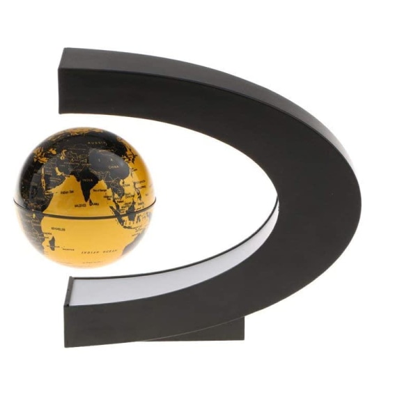 Backbayia LED-belyst magnet Floating Globe Geography World Globe med C-Shape Stand