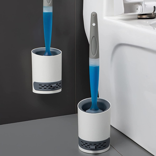 Genopfyldelige silikone toiletbørster til vægmonteret badeværelse