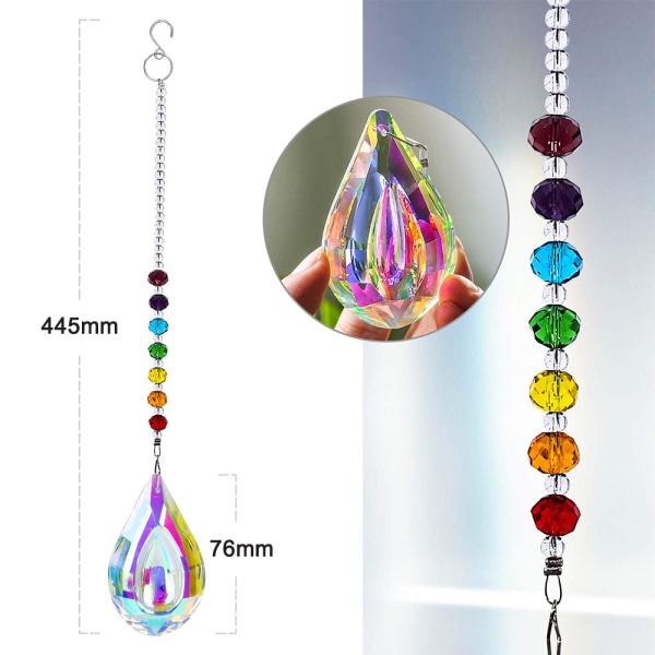76mm Farge K9 Krystall Fargerike Lampe Prismer Form Lysekrone Glass