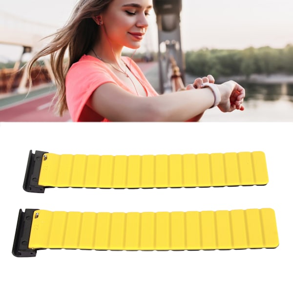 Magnetic Watch Band 26mm Sweat Proof Silicone Watch Strap Quick Release Watchband for Vertix 2 Black and Yellow