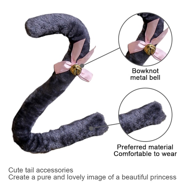50 cm pitkä joustava plushi kissanhäntä jousella ja kellolla, juhla-asuste