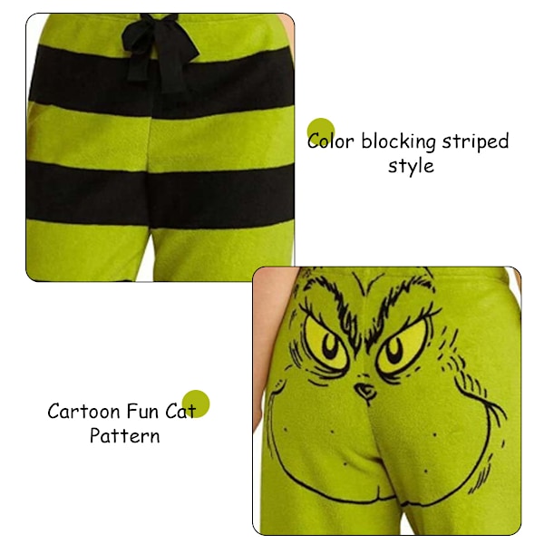 Lös Grön Grinch Stole Grinch Stole Lady Grinch Pyjamabyxor Vida Ben