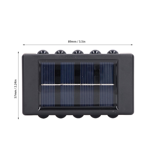 Op og Ned LED Solcelle Væglampe IP65 Vandafvisende Dobbelt End Solar Vægmonteret Lampe 600mAh