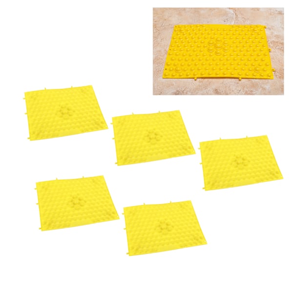 5Pcs Foot Massage Mat TPE Acupressure Walking Toe Plate Massage Pad for Home Outdoor Game Yellow