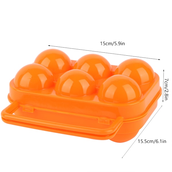 Dobbeltsidig Eggbrett Oppbevaringsboks Etui Holder Beholder Organizer med Håndtak for 6 Egg (oransje)