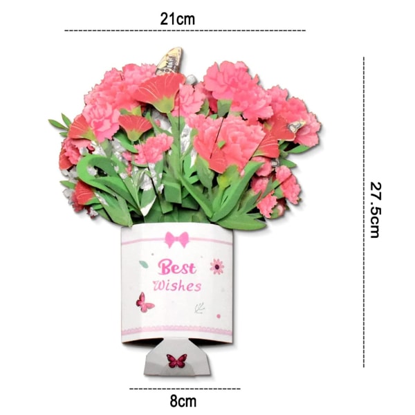 Kukkakimppu Pop Up -kortti - 3D-kukkakortti, äitienpäivä