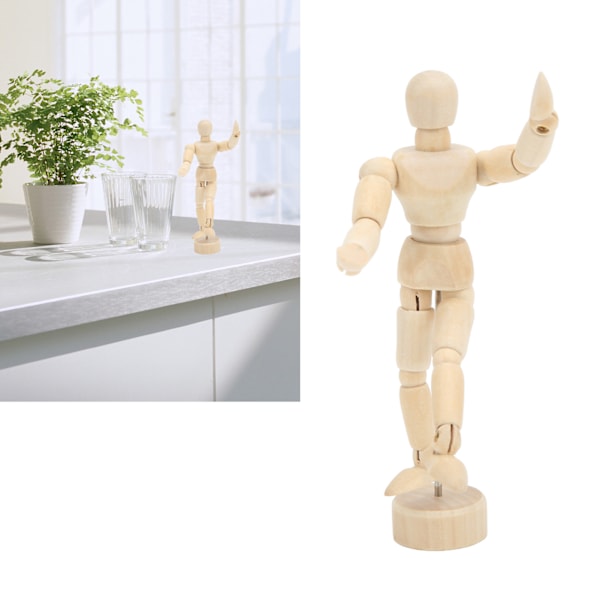 Wooden Mannequin 14 Rotatable Joint Drawing Mannequin Human Body Proportions Portable Art Mannequin for Artist For Sketching 4.5in(11.4cm)