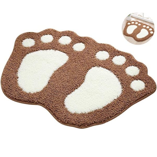 Bathroom Carpet Door Mat Bath Mat - Cute Paw Feet Toilet Bathtub Shower Non-Slip Mat Water Absorbent Quick Drying Washable Durable Rug