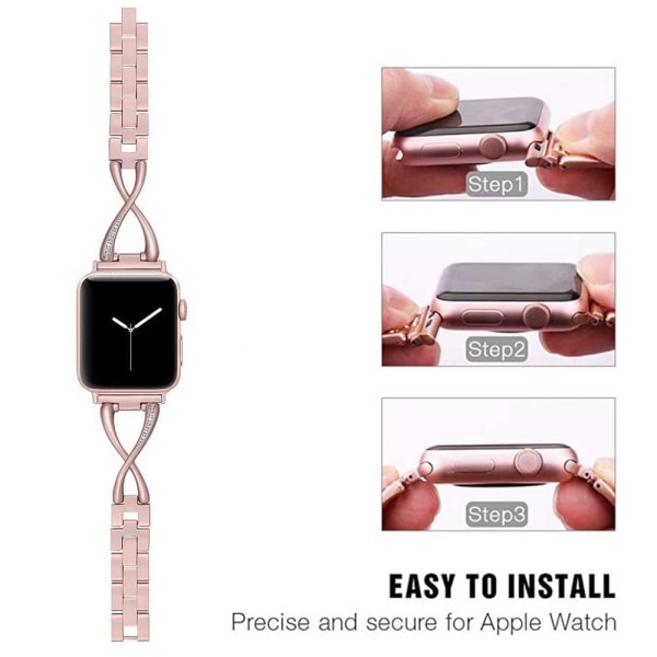 Bånd kompatibelt til Apple Watch Bånd 38 mm 42 mm iwatch bånd 38mm Rose pink