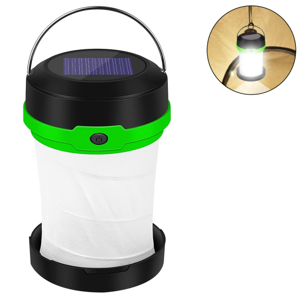 Solar Powered LED Camping Lantern-Solar eller USB Oppladbar, Por