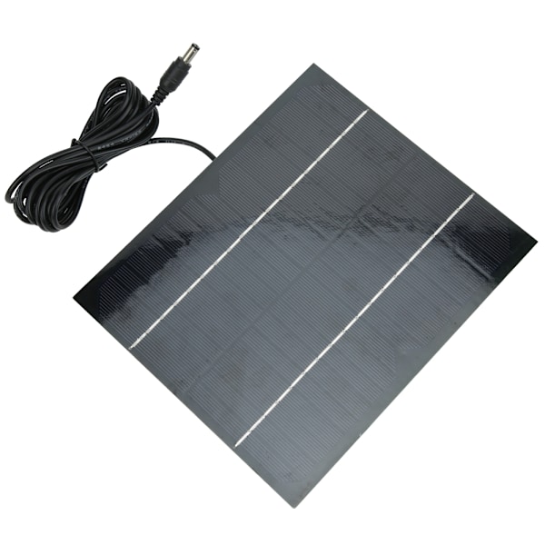 6W 18V Monokrystallinsk Silicium Solpanel Udendørs med DC-Port til DIY Batterilader