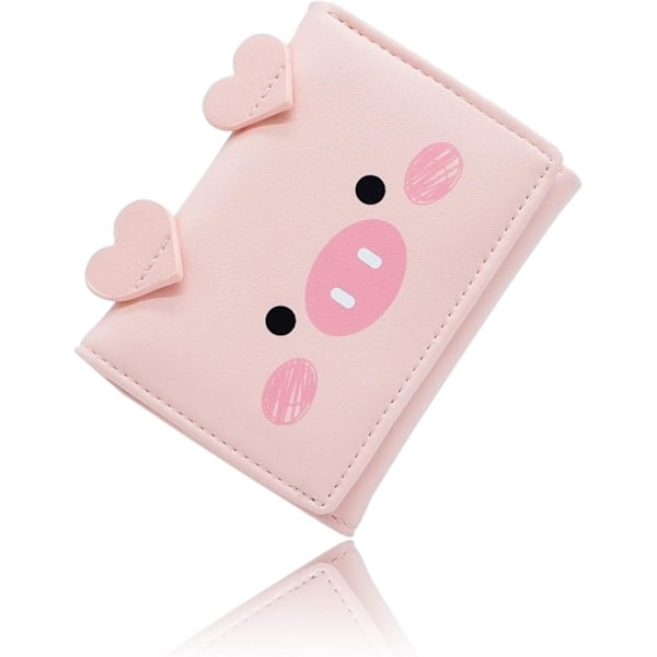 Cute small wallet for women, tri-fold thin leather wallet for girls and women