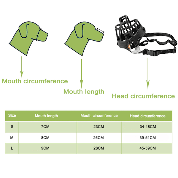 Kurvmunnkurv for hunder, gummikurv hundemunnkurv, pustende allsidig deksel og justerbare stropper, forhindrer bjeffing, biting og tygging