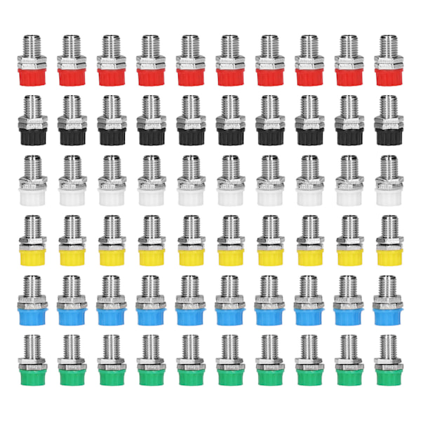 10 sett bananplugger Stabil overføring Korrosjonsbestandig 4mm 6 farger Bananpanelterminal for skipdatamaskin