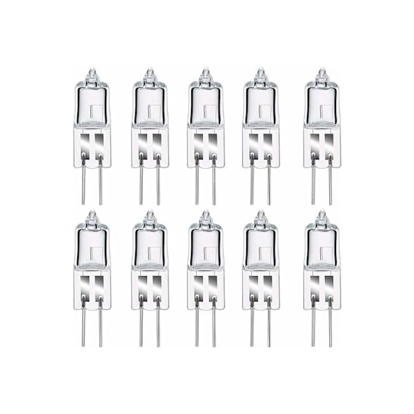 Halogenlampor G4, G4 Halogenlampa med Stiftbas 12V 20W, 2800K Varmvit Dimbar G4 Kapsellampa Transparent 10-pack [Klass