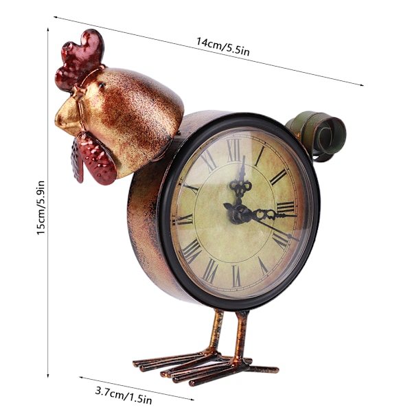 Eurooppalainen retrotyyli kana muotoinen rautakello pöytäkello koti koriste käsityölahjat