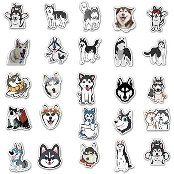 Husky Dog-klistermärken med 50 vinyldekaler för bärbar dator
