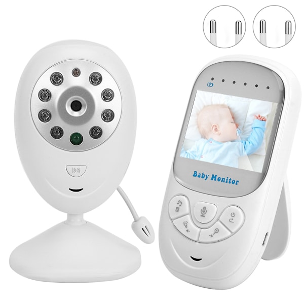 2,4 tum Trådlös Babymonitor Tvåvägs Intercom Nattseende Temperaturdetektor 100-240VEU-kontakt