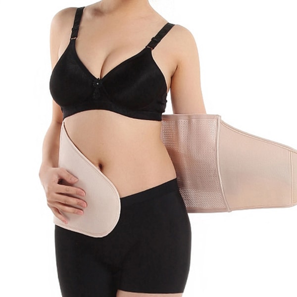 Beige hvit mesh pustende magestøtte for gravide kvinner