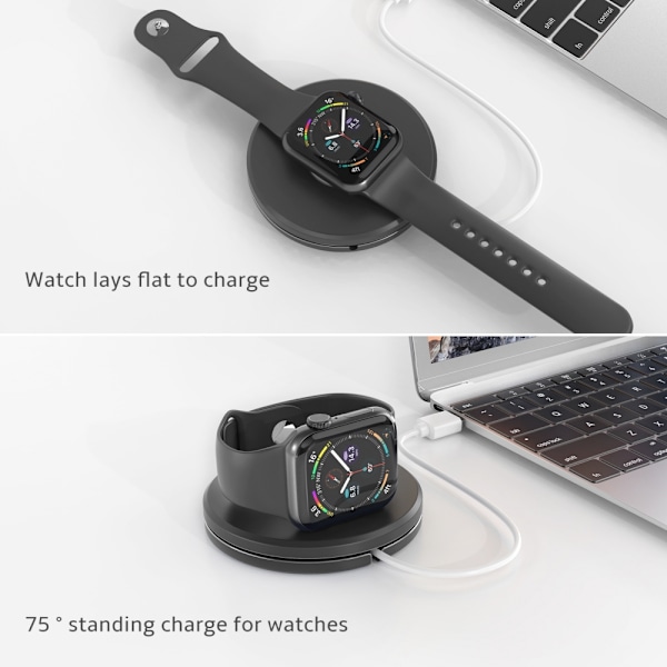 Yhteensopiva Apple Watch Series 6/5/4/3/2/1/Se -varastointilaatikon lataustelineen kanssa