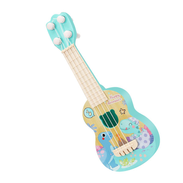 Ukulele Gitarr Leksak för Småbarn Tecknad Mini 4 Strängar Barn Pedagogisk Lärande Musikinstrument Dinosauriemönster