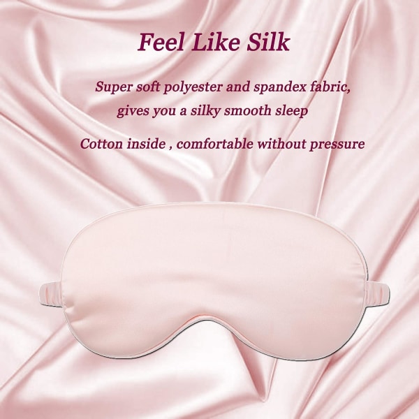 Silk Satin Sovmask med elastisk rem Travel Eye Sleeping