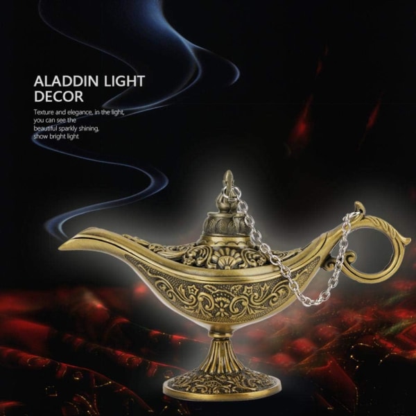 Hilitand Metall Snidad Aladdin Lampa Magi Vintage Hem
