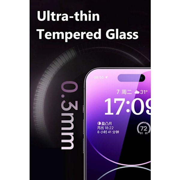 Härdat Glas, Skärmskydd, Transparent Transparent iPhone 16