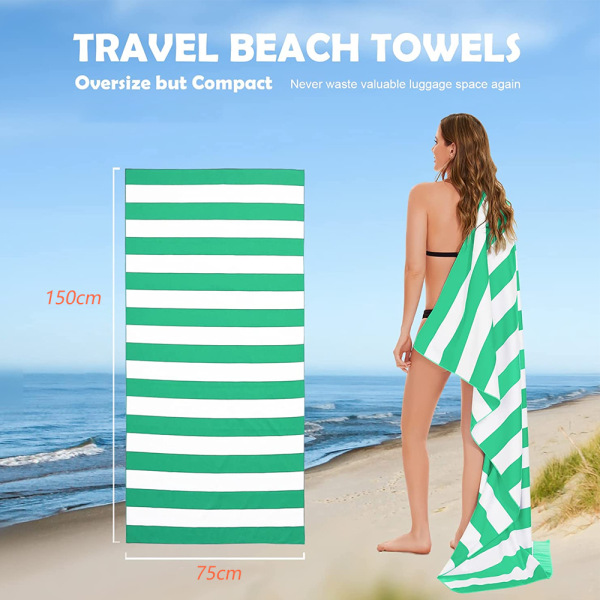 Mikrofiber strandhåndklæder, sandfri badehåndklæde, ekstra stort
