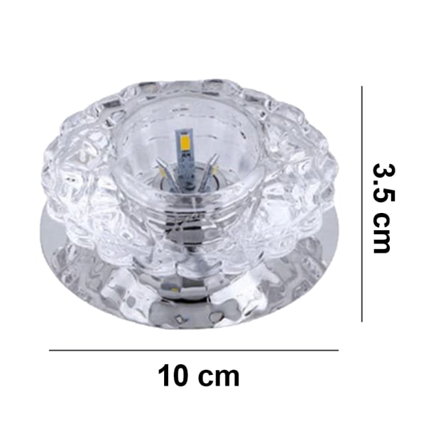 Crystal LED Downlight, 5W infälld taklampa med bländare,