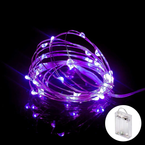 Vattentäta LED String Lights, 16,4 Ft/50 LEDs Fairy String Lights Purple