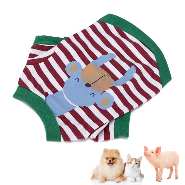 Kjæledyr Dress Cartoon Tynn Hund Skjorte Stripe Genser Høst og Vinter Kjæledyr Klær for Små og Mellomstore Valper Marron XL