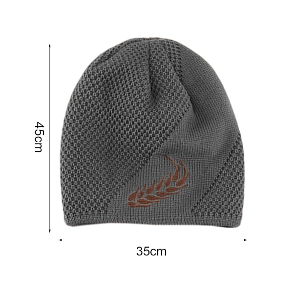 Fleeceforet Beanie-lue med Varm Strikket Ski-hette for Menn, Ensfarget