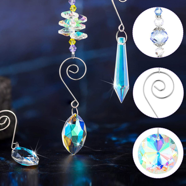 9 st hängande solfångare pärlor kristallprisma hänge ljus