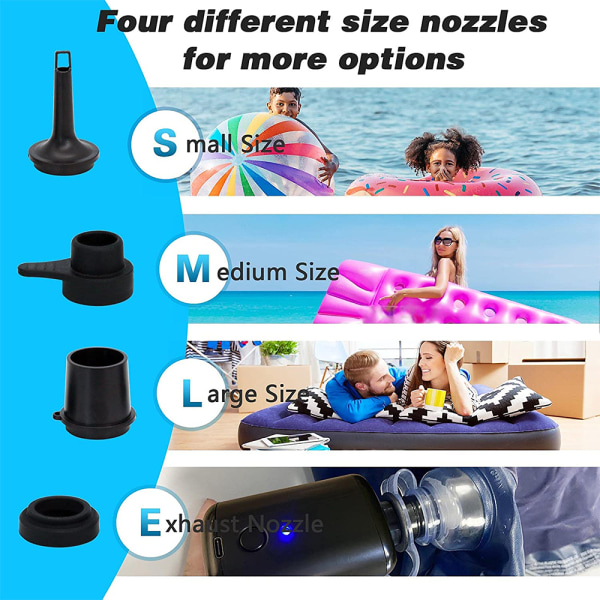 Bærbar luftpumpe, elektrisk luftmadrasspumpe for gummibåter