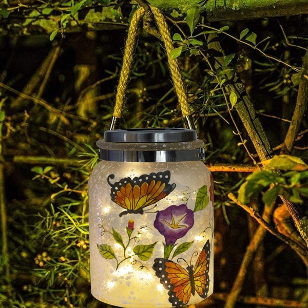Solar Lantern Butterfly Fairy Lights, födelsedags julklappar, vatten Butterfly, Warm White