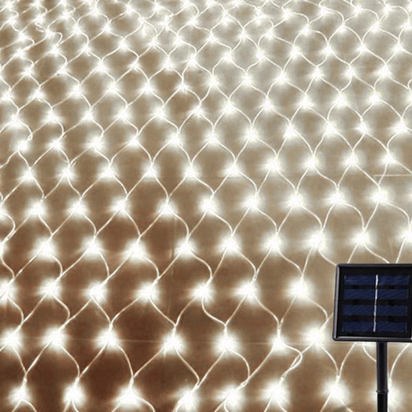 192 LED-solljus, 9,8 fot x 6,5 fot nätljus, Fairy Net Light