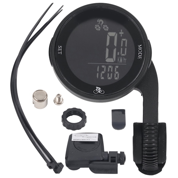 Bike Computer Speed Step Frequency Sensor LED Backlit Large Screen Wireless Cycling Speedometer Odometer with Bracket