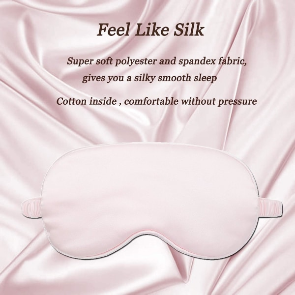 Silk sateng søvnmaske med elastisk stropp Travel Eye Sleeping